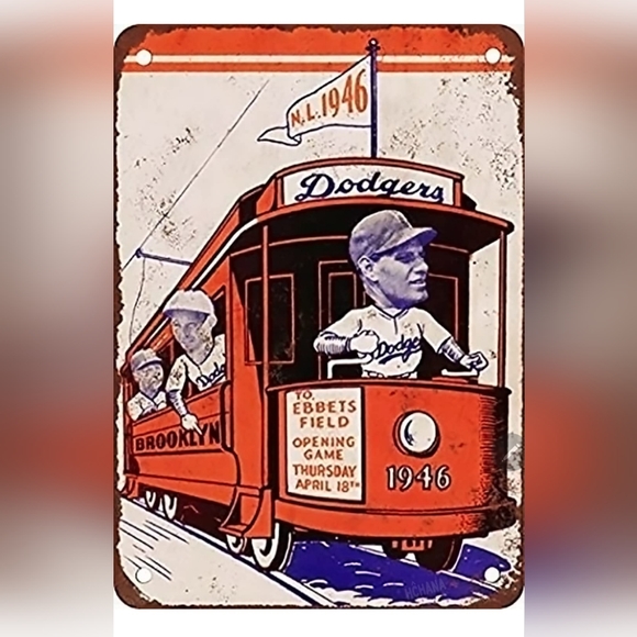 1946 Brooklyn Dodgers Vintage Look Reproduction Metal Tin Sign 8X12 Inches - Picture 1 of 1